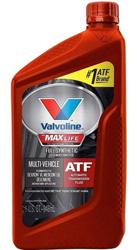 Aceite Valvoline Transmision Atf Max Life Toyota Honda X 1l 