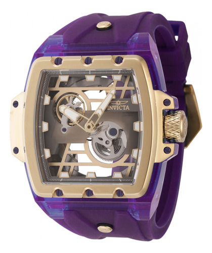 Reloj Para Hombres Invicta Anatomic 44270 Púrpura, Oro