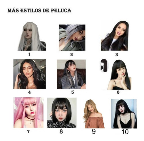 Imagen 6 de 8 de Peluca De Mujer Con Color Gris Degradado, Pelo Corto Natural