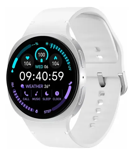 Relógio Smartwatch W8 Pro Redondo 46mm Bluetooth Ligações Branco Lisa