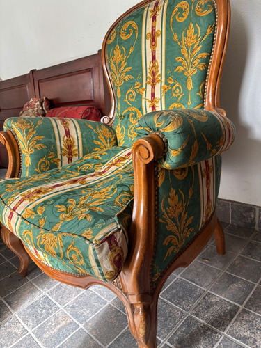 Sillones Estilo Colonial Inglés Victoriano Verde Musgo Floreado