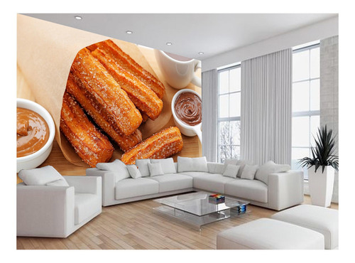 Adesivo De Parede 3d Alimentos Churros Recheados 3,0m² Al349