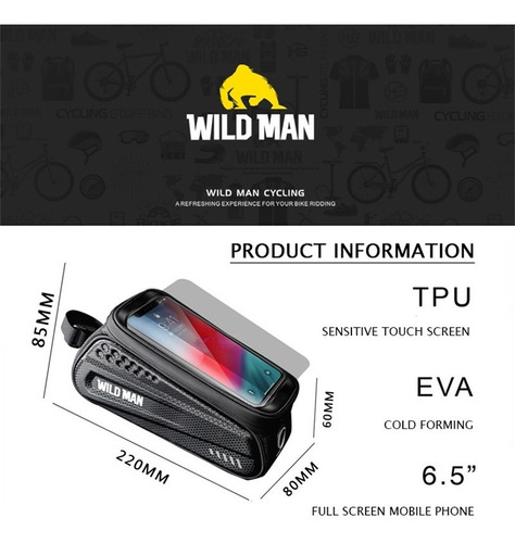 Bolsa De Bicicleta Bolsa Delantera Mtb Funda De Teléfono Bol