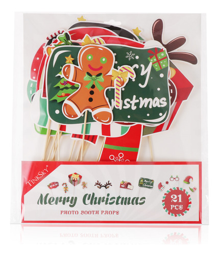 Accesorios Para Fotomatón Navideño De 21 Piezas De Tinksky,