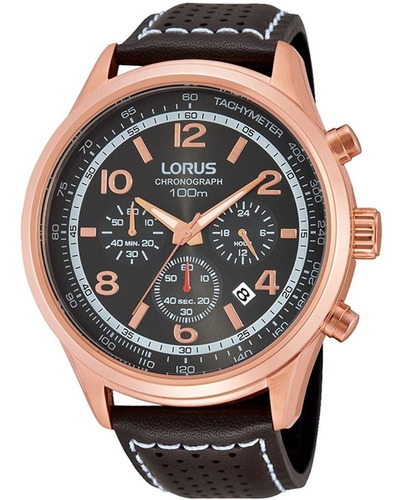 Imagen 10 de 10 de Reloj Cronografo Lorus Rt320dx9 45mm Taquimetro 100m Hombre