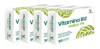 Vitamina B12 Vegana, Hierro, Ácido Fólico, Anemia X 4 Meses