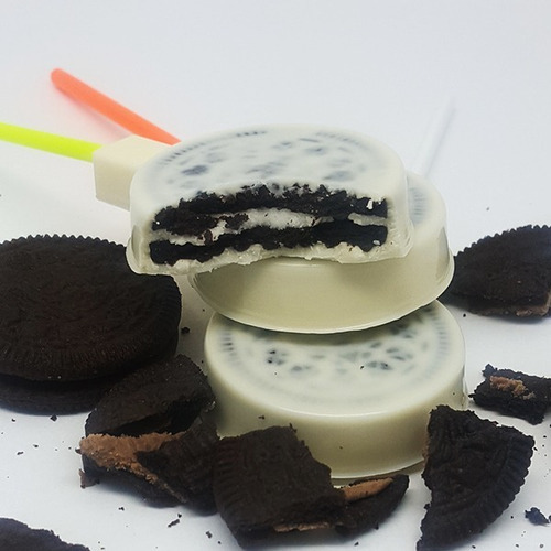 Forma Semi Profissional Para Chocolate Pirulito Tipo Oreo 1u Cor Cinza