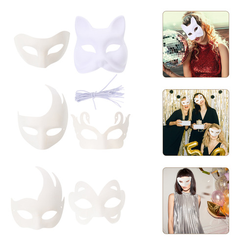 Máscaras De Cosplay Con Forma De Zorro Pintadas A Mano, Colo