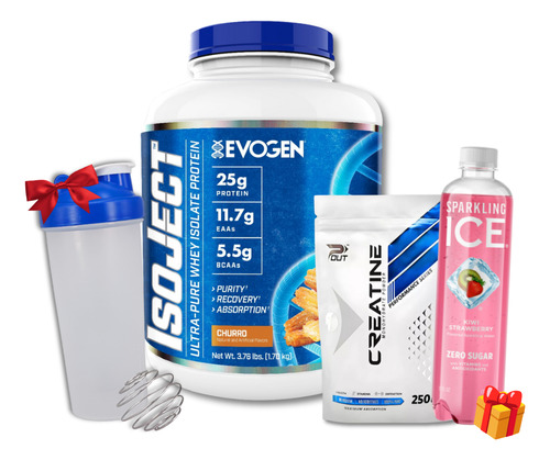 Isoject Evogen 1.8kg + Creatina Pout 250g + Shaker + Regalo