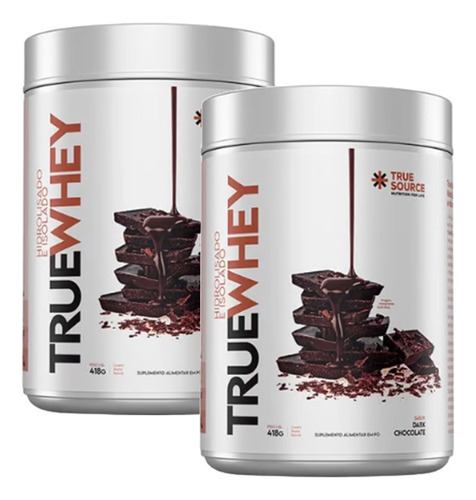 Kit 2x: Proteína True Whey Dark Chocolate True Source 418g