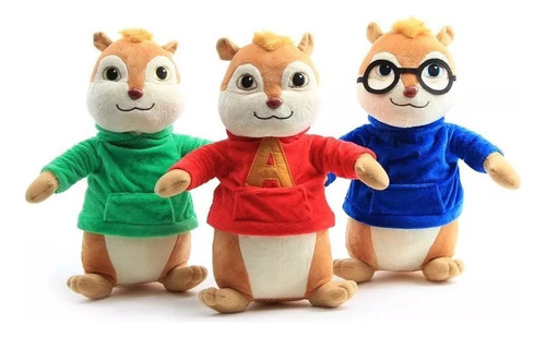 Mx1 3 Unids/lote Alvin Y Las Ardillas De Peluche Juguetes