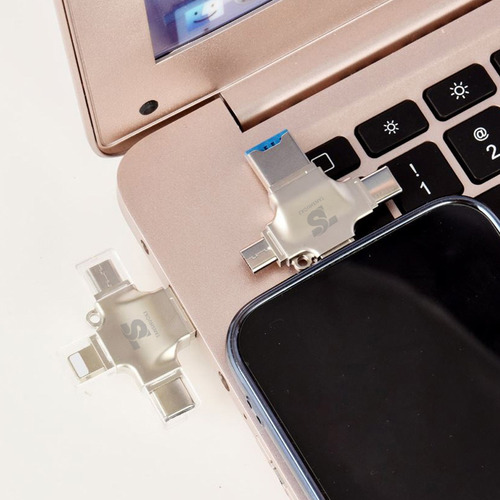 Lector De Tarjetas Micro Tf Otg Memoria Usb 3.0 Tipo C 4 En