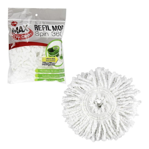 Refil Para Esfregao Mop Giratorio De Microfibra Spin 360º