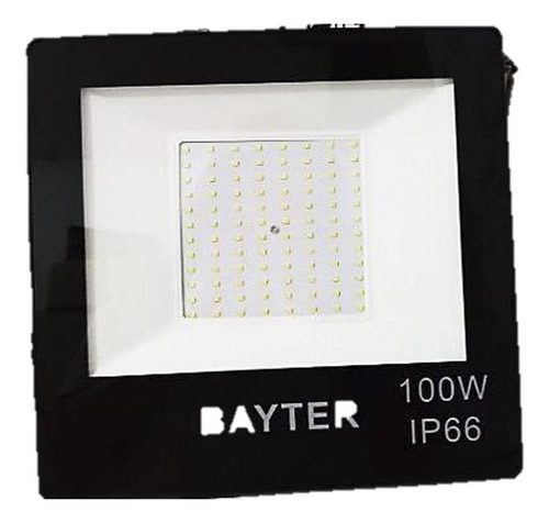 Reflector Bayter Led 100w 6500k Tipo iPad Vt-tbd05 Multivolt Carcasa Negro Luz Blanco Frío 110v/220v
