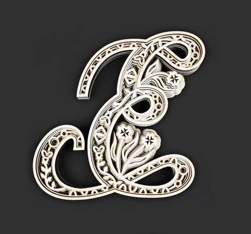 Vectores 3d Abecedario Multicapa Corte Láser Cnc Dxf Ai H007