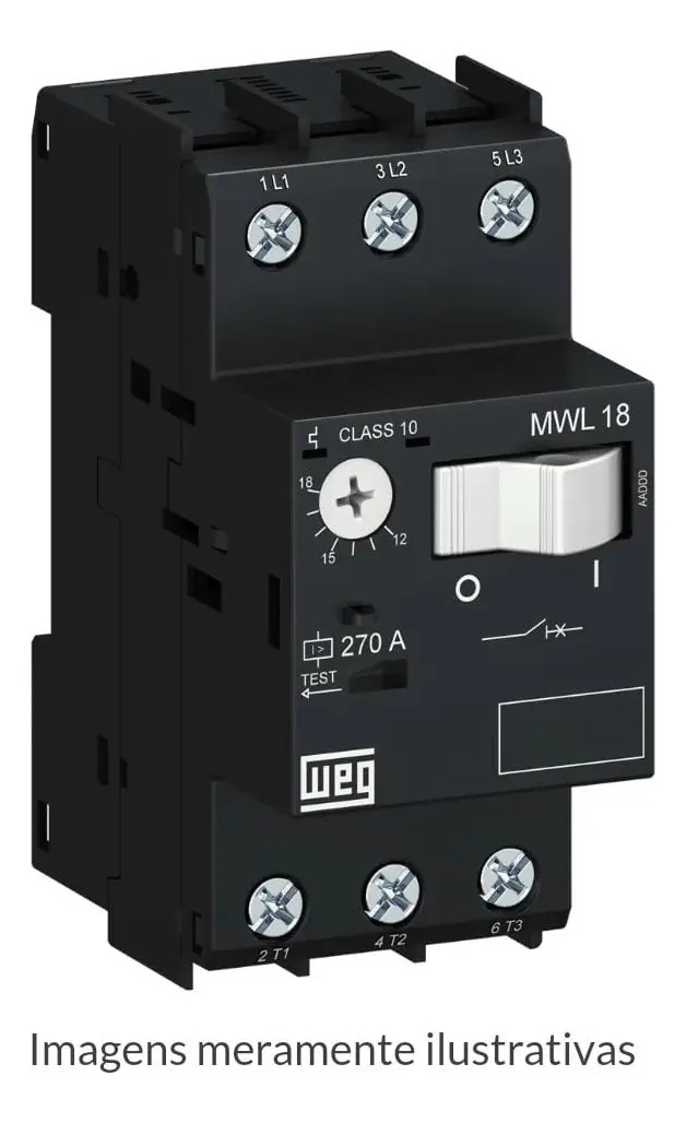 Disjuntor Motor Termomagnético WEG 3 Polos MWL18-3-U016 10-16A