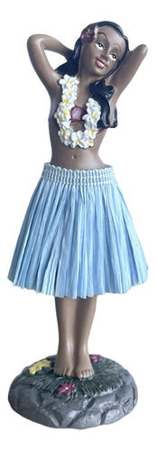 Muñeca Hawaiana Para Salpicadero, Bailarina Posando, Azul