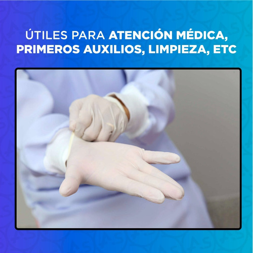Imagen 7 de 10 de Guantes De Latex Descartables Caja X 100 Unidades
