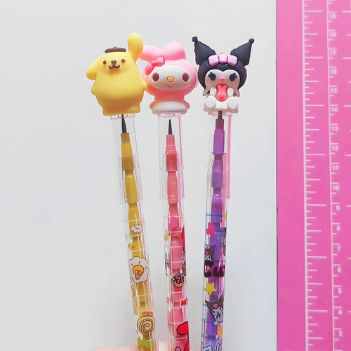 03 Lapiseiras Troca A Ponta Sanrio My Melody Kuromi Pompom
