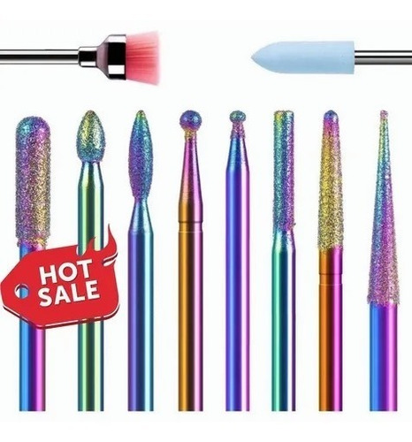 10 Piezas Brocas Para Uñas Limpiador De Cutículas Taladro