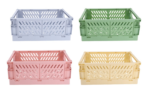 Caja De Almacenamiento Plegable Crate Plastic Co, 4 Unidades