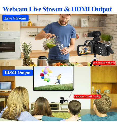 Cámara De Vídeo Digital Con Wifi, Videocámara 4k Con