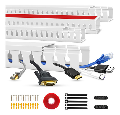 Kit De Canaleta De Gestion De Conductos De Cables, 62.8 PuLG