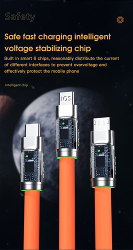 3 En 1 Multifunción Carga Rápida Cable De Datos Cable Usb