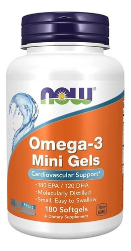 Omega-3 Mini Gels 180softgels, Omega 3 Mini Gel, Now ,