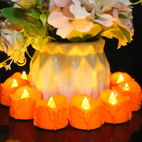 Luces De Té De Batería Juego De Velas Sin Llama Parpadeantes