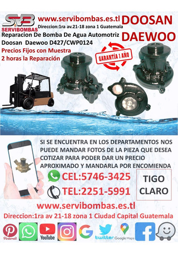 Reparacion De Bomba De Agua Automotriz Doosan Daewoo 65.0600