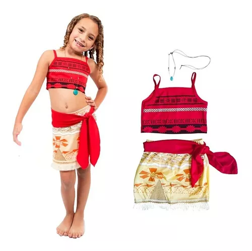 Fantasia Roupa Moana Infantil Princesa Aniversário Mesversar