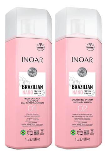 Inoar Nano Keratin Champú De Limpieza Profunda (paso 1) Y .