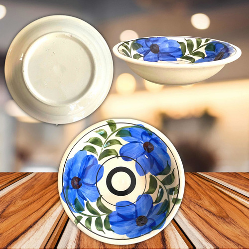 Juego De Platos Ondos 800ml Floral Menudo - 6