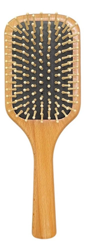 Escova Raquete Bambu Almofada Anti Estática Profissional