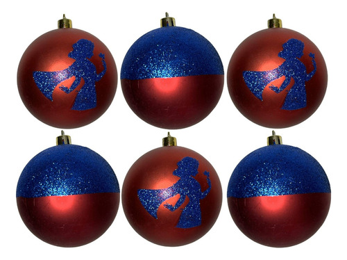 06 Bolas Enfeite Árvore Natal Branca De Neve Original Disney