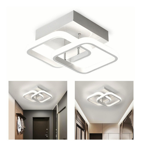 Lámpara De Techo Plafón Led Curva Moderna Para Comedor 22w