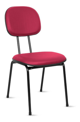Cadeira de escritório Loja PegaPega Secretária em base palito fixa ergonômica  rosa com estofado de couro sintético