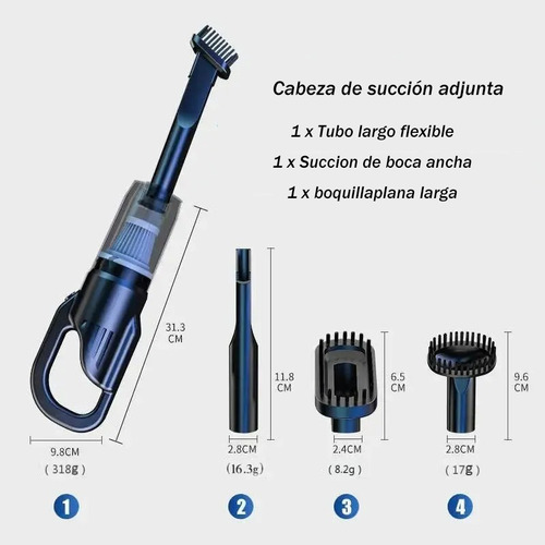 Solteca Aspiradora Portátil Inalámbrico De Mano Para Hogar Auto 8.5kpa Aspiradora Portátil Color Negro Aspiradora De Mano Portátil Inalámbrica Para Hogar Automóvil