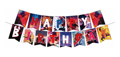 Banner Happy Birthday Fiestas Spider Man Miles Morales