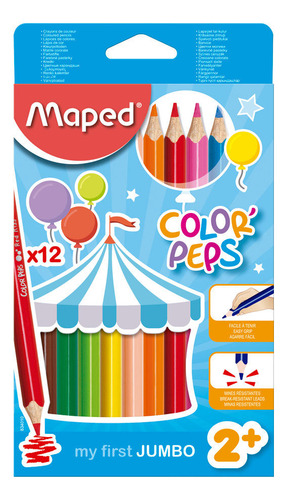 Estuche 12 Lápices De Colores Maxi Maped