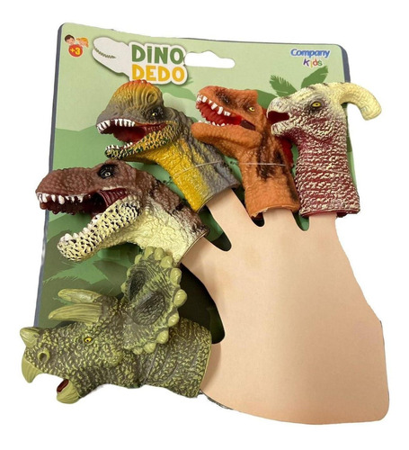 Kit 5 Fantoches Dinossauro De Dedo Dedoche Brinquedo