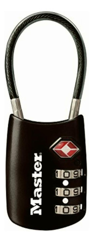 Master Lock 4688d Candado De Equipaje Cable Tsa Color Negro