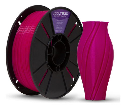 Voolt3D filamento pla 1.75mm premium 1kg cor rosa/púrpura
