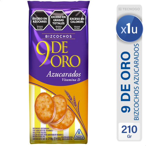 Bizcochos Azucarados 9 De Oro 210g Galletitas