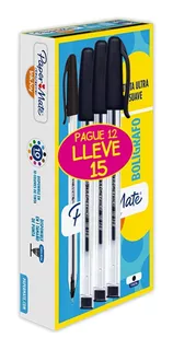 Caja De Bolígrafos Kilométrico Paper Mate Esfero X15