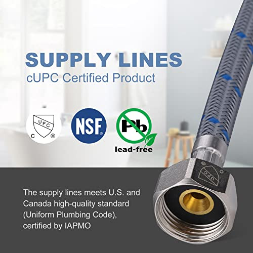 Líneas Suministro Grifo, 12 PuLG, Nailon, 3/8 PuLG X 1/2 Pul