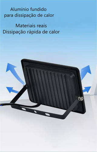 Kit 5 Refletor Led 100w Holofote Bivolt Prova Dágua Luz Frio