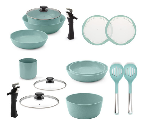 Jade Cook Smart 16 Piezas Batería De Cocina + Utensilios