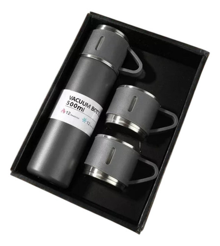 Conjunto Térmico De 500 Ml Para Água Quente/fria E 3 Copos C